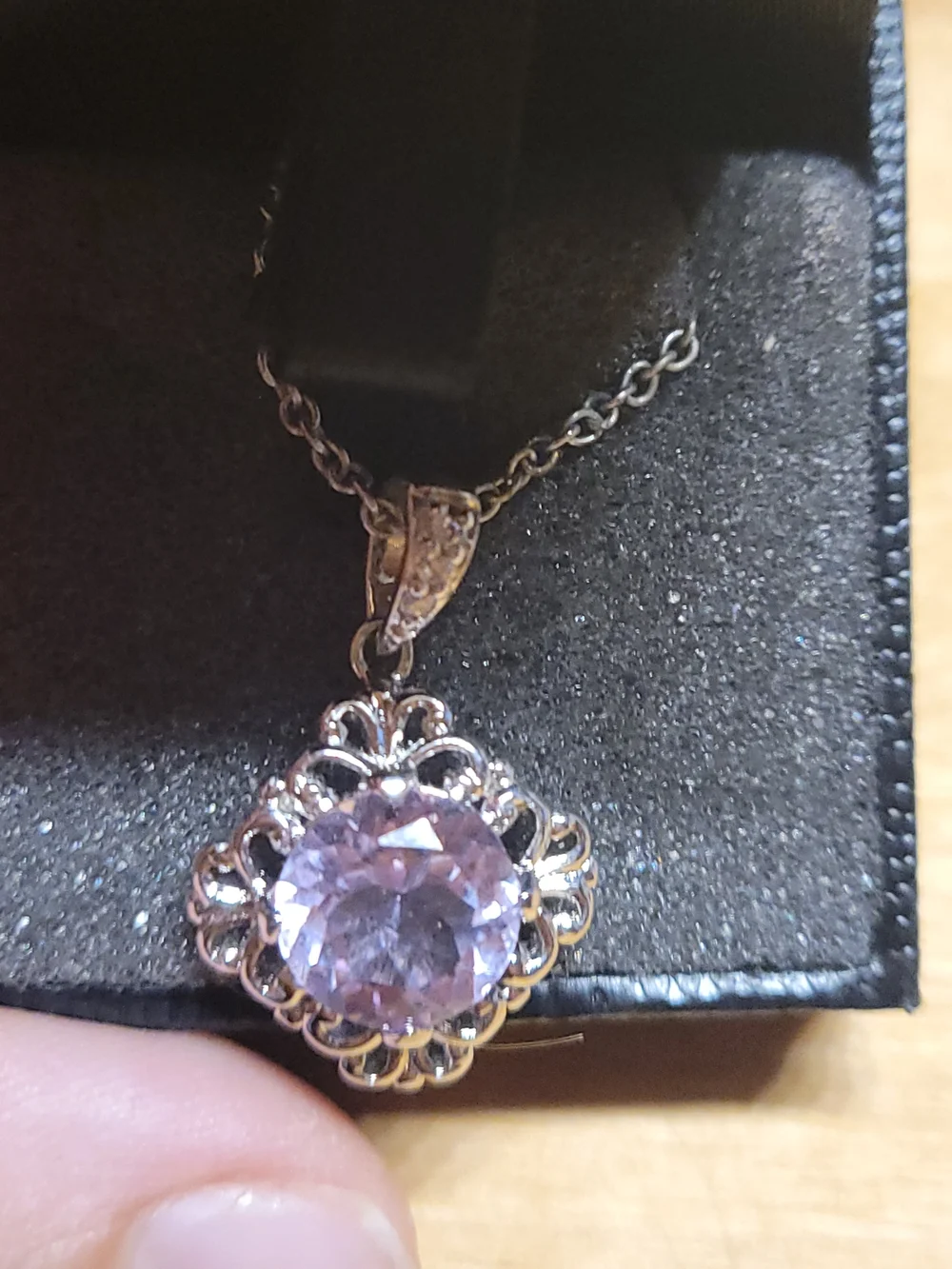 Gold Coast Platinum Plated Purple  Pendant Necklace